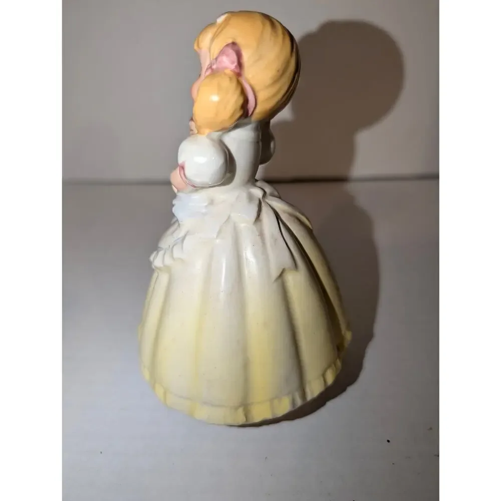 Vintage Sankyo Japan Music Box Figure Girl Holding Baby Brother Boy Works S81